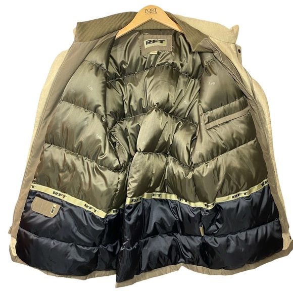 RFT By Rainforest Down Filled Coat Mens XXL Coyote Khaki Puffer Jacket Full Zip - Picture 5 of 15